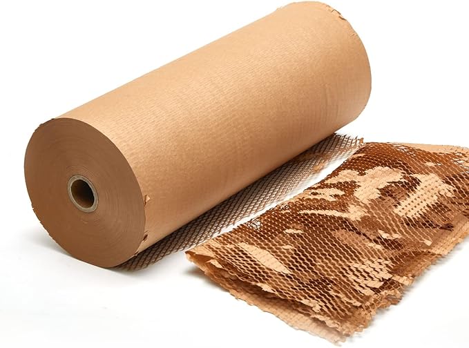 Honeycomb Cushioning Wrap Paper Roll 20" x 1500' Expanding Honeycomb Kraft Packing Paper for Gift Moving Packing