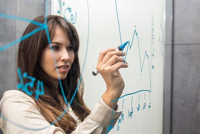 Glass Pen Window Marker: Liquid Chalk Pens for Glass, Whiteboard Markers with Washable Paint - Graduation, Car Windows, Mirror Pen, Storefront, Wedding, Parade, Party & Holiday (Blue, Jumbo Tip)