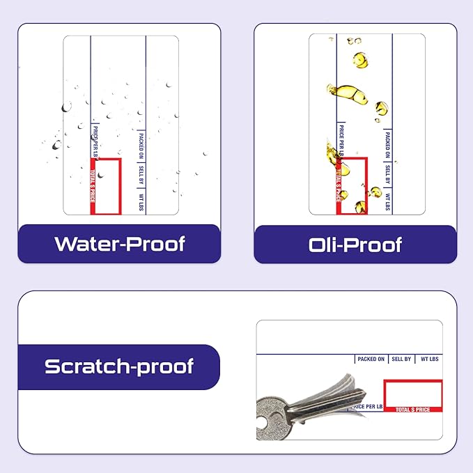 CEPRICO - Customizable CĀS Scale Labels - 144 Rolls of Thermal UPC Printing Scale Labels – Compatible with CĀS LST-8010 | Ideal for Supermarkets, Retailers and Grocery Stores