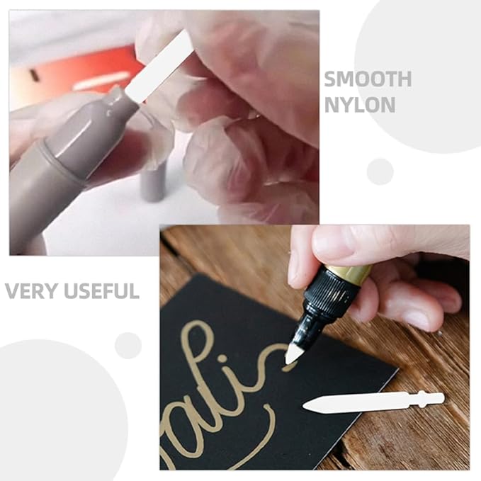 DOITOOL Paint Pen Nibs 50PCS Paint Marker Replacement Nibs Acrylic Paint Marker Nibs 0.7mm Marker Pen Tips Replacement White Marker Pen Fine Tip Refills Nibs Easy to Change Nibs