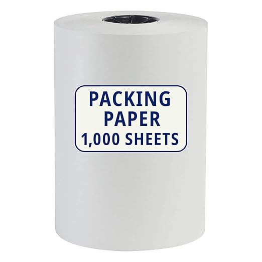 BOX USA Packing Paper Roll 1440'L x 20"W - 1,000 Sheets 17” Long Equivalent - Large White Newsprint for Shipping, Packaging, Storage and Moving Supplies
