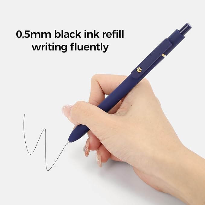 Ddaowanx Gel Pens, 12 Pcs 0.5mm Quick Dry Black Ink Pens Fine Point Smooth Writing Pens, Cute Office School Supplies Gifts for Women (12 Pcs Vintage-Black Ink)
