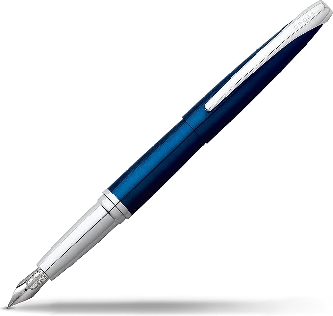 Cross ATX Refillable Fountain Presented in a Luxury Gift Box - Medium Point, Black Ink, Translucent Blue