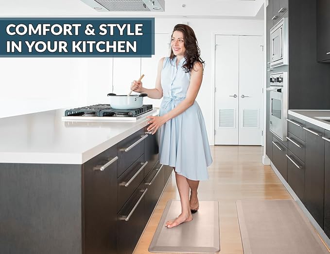 ComfiLife Anti Fatigue Floor Mat – 3/4 Inch Thick Kitchen Mats for Floor, Standing Desk Mat, Kitchen Rug – Comfort at Home, Office – Durable – Stain Resistant – Non-Slip Bottom (20" x 39", Rose Gold)