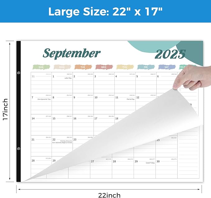 Desk Calendar 2025-2026, Desk Calendar Large 22x17, 18 Months Desk Top Calendar, From July 2025 to December 2026 with To Do & Notes, Holiday & Julian Date for Home, School & Office