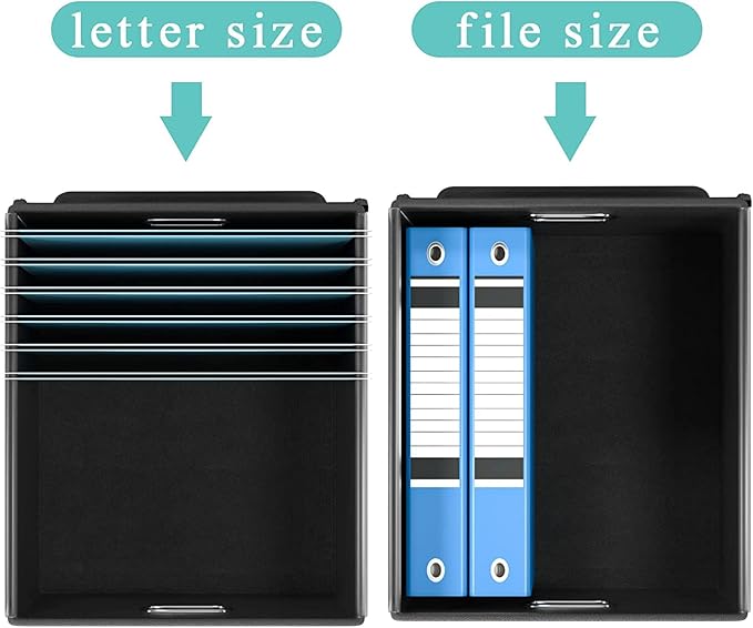 Huolewa Decorative File Organizer Boxes Office Document Storage with Lids, Portable Collapsible Linen Hanging Filing & Storage Boxes for Office/Decor/Home (Royal Blue) -14.9 x 12.7 x 10.8 inch -2 Pack