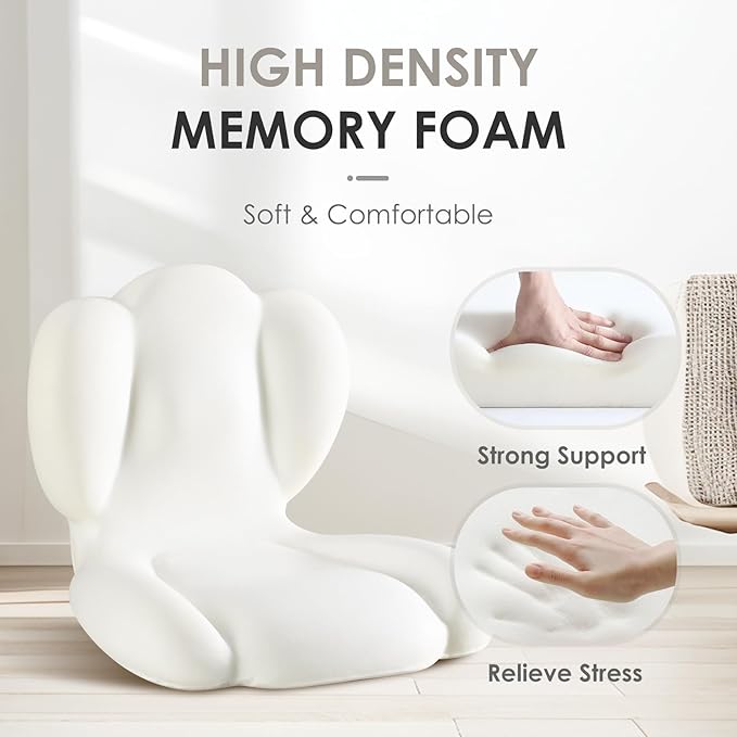 FLORICH Memory Foam Truck Seat Cushion with Adjustable Strap,Seat Cushion and Lumbar Support Pillow for Car Office Chair, Ergonomic Back Support & Sciatica Relief for Long Drives(Green)