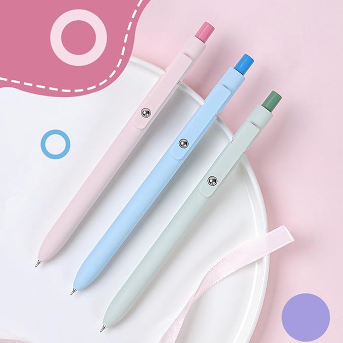 Gel Pens, 5Pcs 0.5mm Fine Point Pens With Smooth Wirting,Quick Dry Aesthetic Pens For Journaling, Ballpoint for Office School Supplies,Gifts for Women Men Student(Sugar)