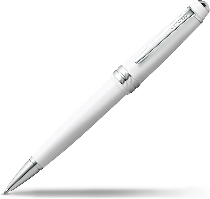 Cross Bailey Light Refillable Ballpoint Pen Presented in a Everyday Gift Box - Medium Point, Black Ink, Polished White