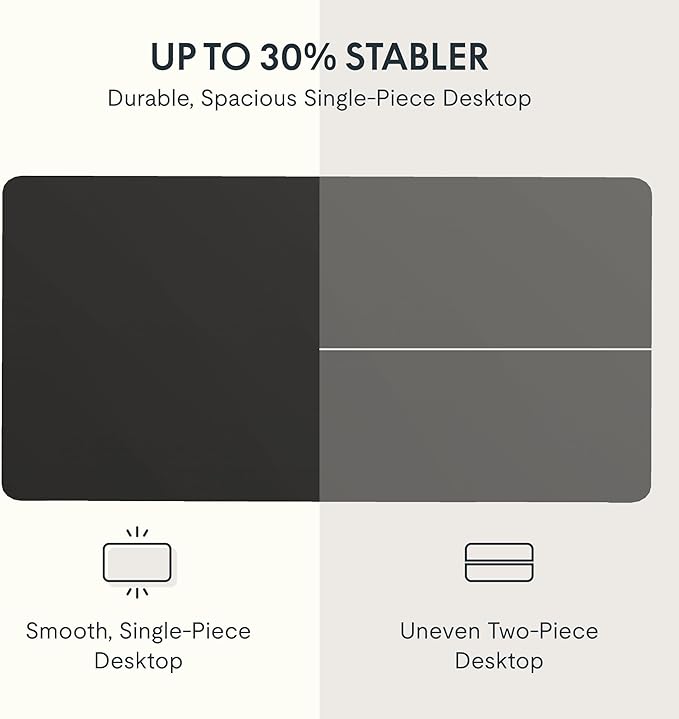 FLEXISPOT EN2 Whole-Piece Standing Desk with Clamp Power Strip, 48x24'' Electric Stand Up Height Adjustable Desk with Cable Management (Black Frame + 48" Black Table Top)