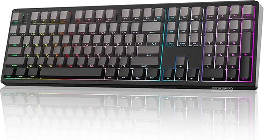 EPOMAKER TH108 Full Size Mechanical Keyboard, Wireless Gaming Keyboard, 8000mAh Battery, Creamy Gasket, 108 Keys, Hot Swap, Custom Driver, RGB Backlights (Black, Creamy Jade Switch)