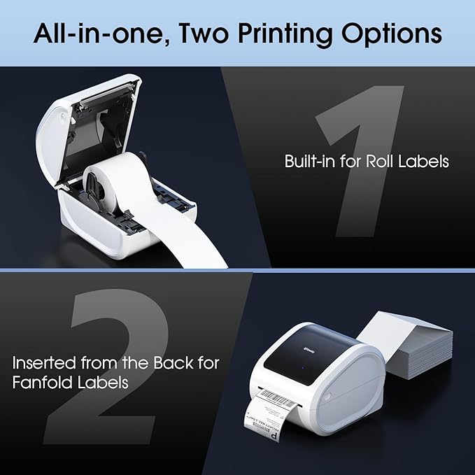 Bluetooth Shipping Label Printer 4x6 - D520BT Bluetooth Thermal Label Printer for Small Business， Shipping Packages, Compatible with USPS, Shopify, Amazon