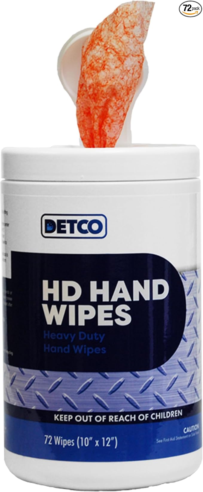 Hand and Tool Wipes, Heavy Duty Tool Cleaning Wipes, Hand Cleaning Wipes, Degreasing, Waterless Hand Cleaner, Dual Surface, Work Surface Wipes - 72 Count