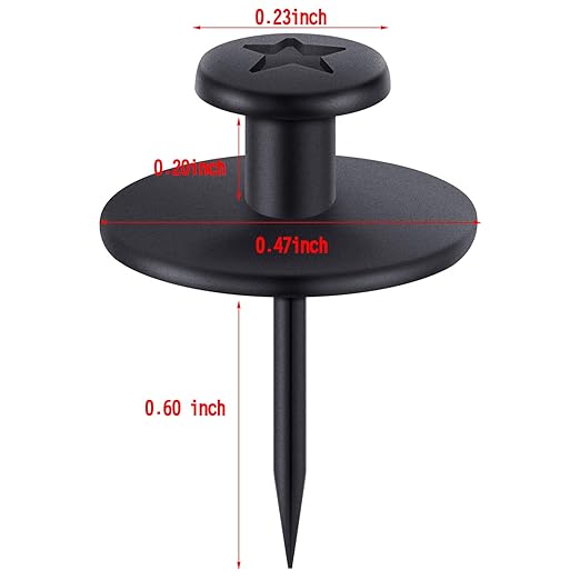 Hotop Push Pins Picture Hangers Double Headed Thumb Tacks Wall Hooks for Wall Hangings Picture Hangers Nails Small Photo Hanging Hook Pins for Home Office Photo Decor(Black,50 Pieces)