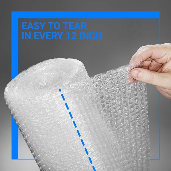 Bubble Cushioning Wrap Pacific Mailer 5/16 Inch x 17 Inch x 72Feet Total [2 Rolls of 36 Feet] Bubble Cushioning Wrap for Packing Moving Supplies Perforated Every 12"