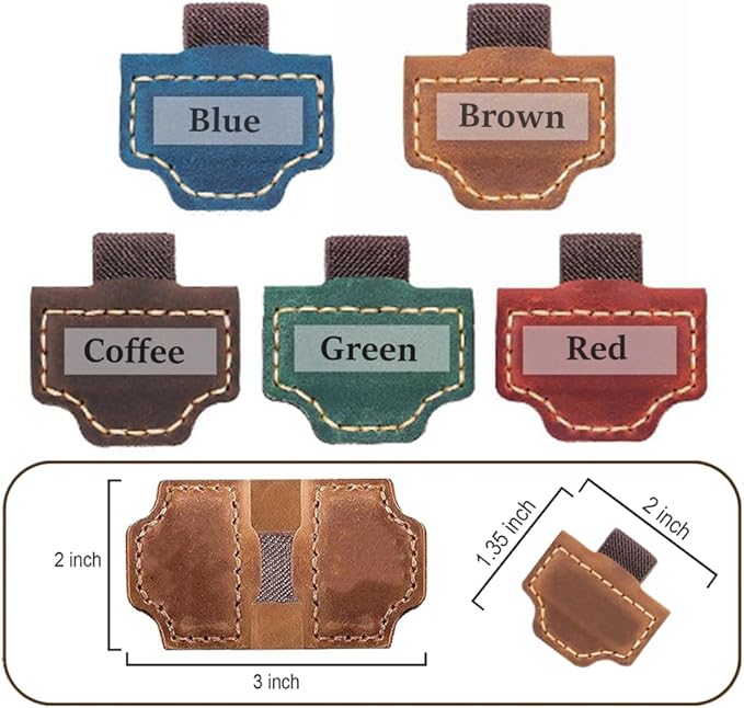 Custom Bookmark with Pen Holder with 26 Letters Personalized Magnetic Leather Book Mark, Customized Name Book Marker Clip with Initial for Men Women, Gifts for Book Lovers, Readers, (Coffee, T)