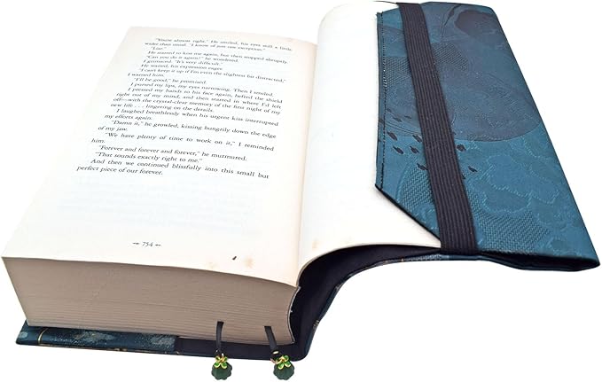 BLBMH Book Cover for Paperbacks- Adjustable Fabric BookJacket Cover Protector Fit for 5.5x8.5 inch Hardcover Softcover Book Novels Notebook Bible Book Lovers Gifts - Lotus 8.5in