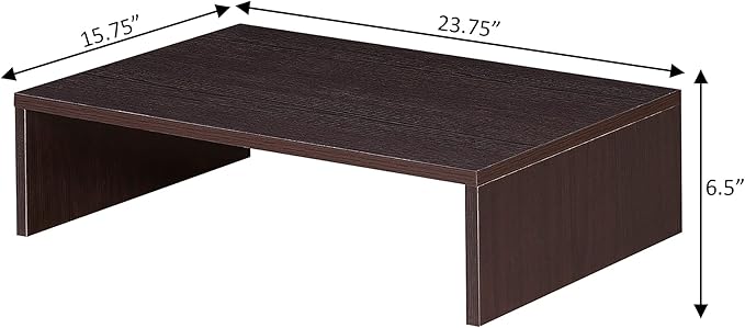Convenience Concepts Designs2Go Small 23.75", 26" Contemporary TV or Computer Riser for Living Room, Modern Office, Den, Espresso