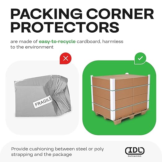 IDL Packaging Cardboard Edge Protectors 2" x 2" x 9", Full Pallet of 5,746 pc, White - V-Board Reinforced Corner Protectors - Regular-Duty Cardboard Corners for Shipping