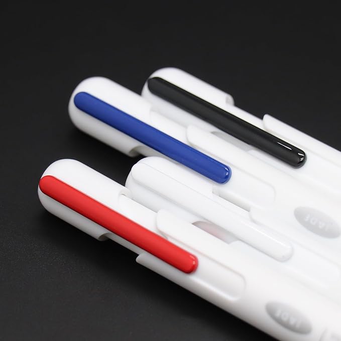 DUNBONG Retractable Ballpoint Pen,Ball pens, 0.5mm Gel Pens, Fine Point, 4 Black, 1 Blue &1 Red,Box of 6 Pens