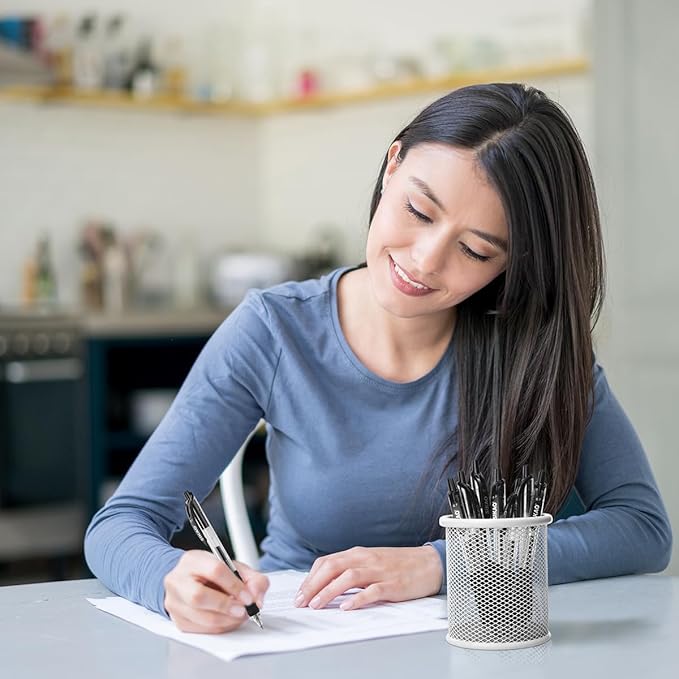 Black Gel Pens Bulk 30 Pack Black Pens Fine Point Smooth Writing No Smudge, CLOUD TOUCH Grip 0.7mm Gel Ink, Retractable Rollerball Click Pens for Server Office School, Lapiceros (BLACK)