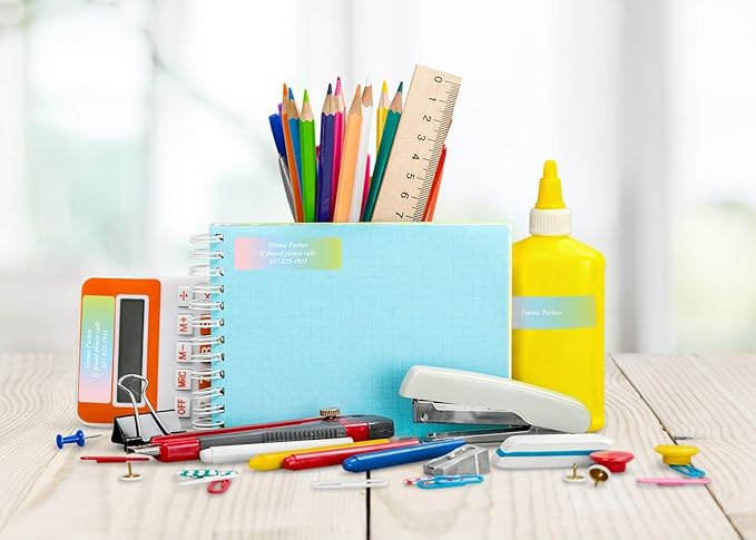 Cascading Rainbow Personalized Return Address Labels Without Dispenser - Roll of 500 Custom Stickers