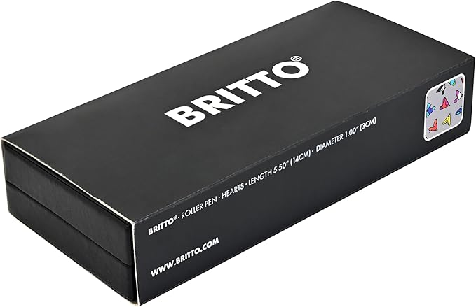 Britto Premium Rollerball Pen - Extra Fine Point with 0.5mm Premium-Grade Refillable Liquid Black Ink, Smooth Precision Writing & Quick Drying Pen for Journaling (Japanese, Hearts Silver)