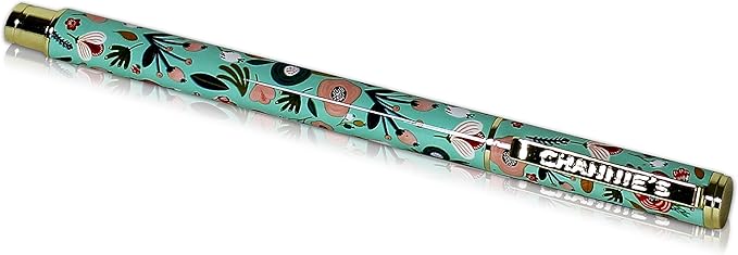 Channie's Beautiful Floral Rollerball Pen - Smooth Writing & Perfect for Home Office, Pen for Handwriting, Great Gift Idea for Teachers, Graduation Coworkers - Teal