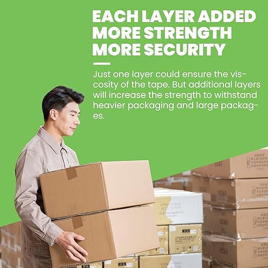 Eco-Friendly Kraft Paper Tape, Biodegradable Heavy Duty Packing Tape 2Inch x 55Yard, Recyclable Packaging Tape Self Adhesive Box Tape for Shipping, Sealing, Moving & Masking, 48Rolls