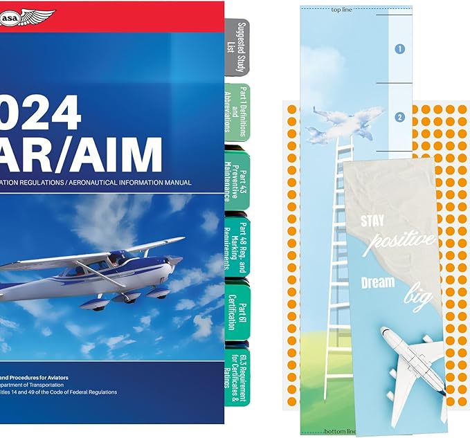 FAR/AIM 2024 Tabs, Color-Coded and Laminated Index Tabs for Private Pilot's License, FAA VFR, 90 Pre-Printed and 10 Blank Tabs (Book Not Included)