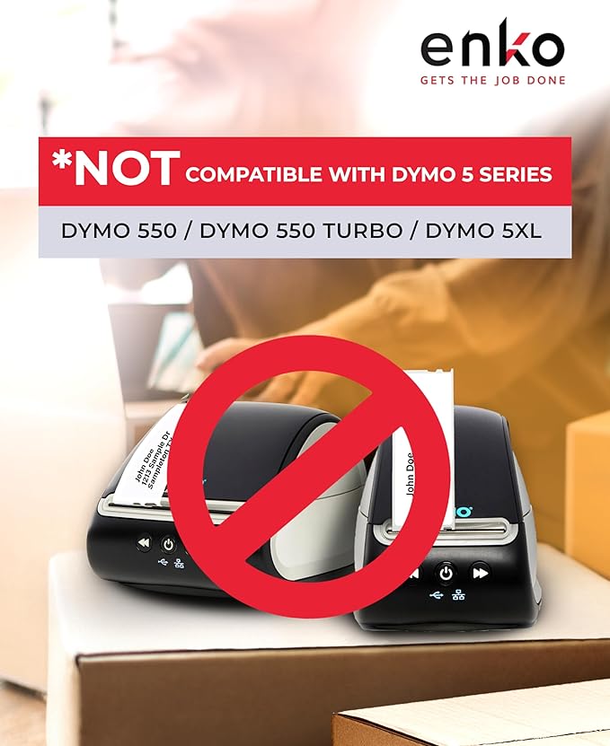 enKo Compatible for Dymo 30336 Labels (1 x 2-1/8 inches) - 48 Rolls, 24,000 Labels for Dymo LabelWriter 450 Turbo Printer and 4XL - Direct Thermal Address, Shipping and Barcode Label