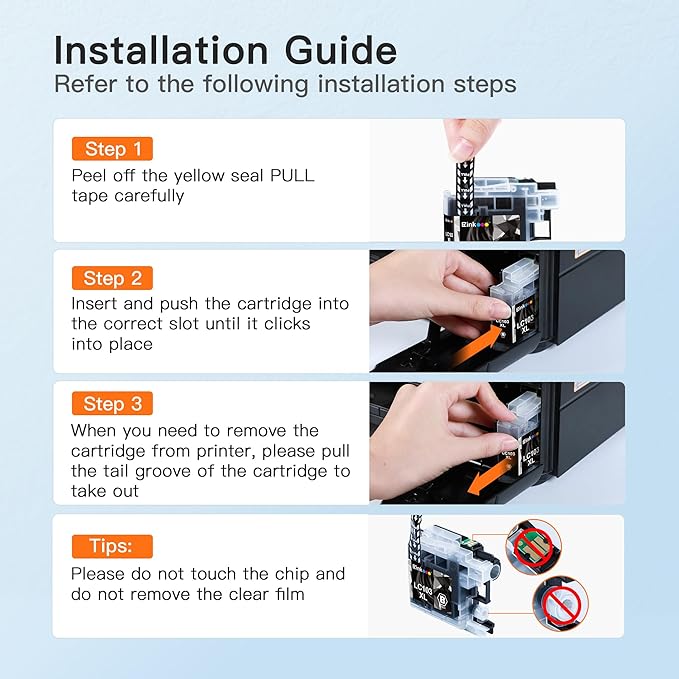 E-Z Ink Compatible Ink Cartridge Replacement for Brother LC-103XL LC103XL LC103 XL LC103BK High Yield Compatible with DCP-J4110DW DCP-J152W MFC-J285DW MFC-J870DW MFC-J245 MFC-J4310DW (2 Black)