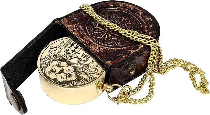 Brass Compass Engraved with Religious Scripture Verse - Ideal Gift for Son, Grandson, Daughter - Perfect for Baptism, Communion, Church and Graduation Day Present