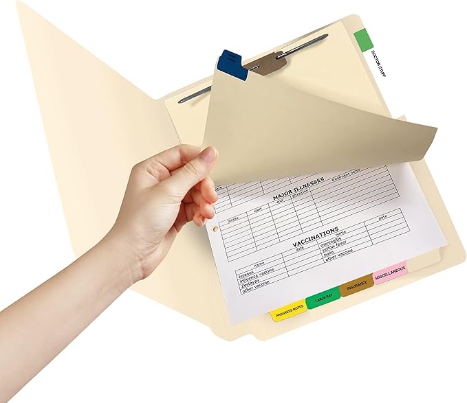 Doctor Stuff - Stock Medical Chart Dividers, 260 Sets of 6 Popular Healthcare Index Tabs, Bottom Tab, 8-1/2" x 11-3/8", File Folder Organizer for Nursing Patient Charts & Medical Records