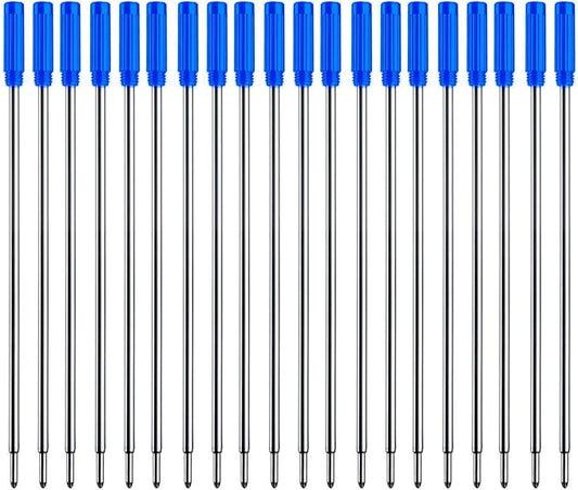 Blue Ink Refills (20pcs), Replaceable Pens Refills, 1mm Medium Tip - Blue