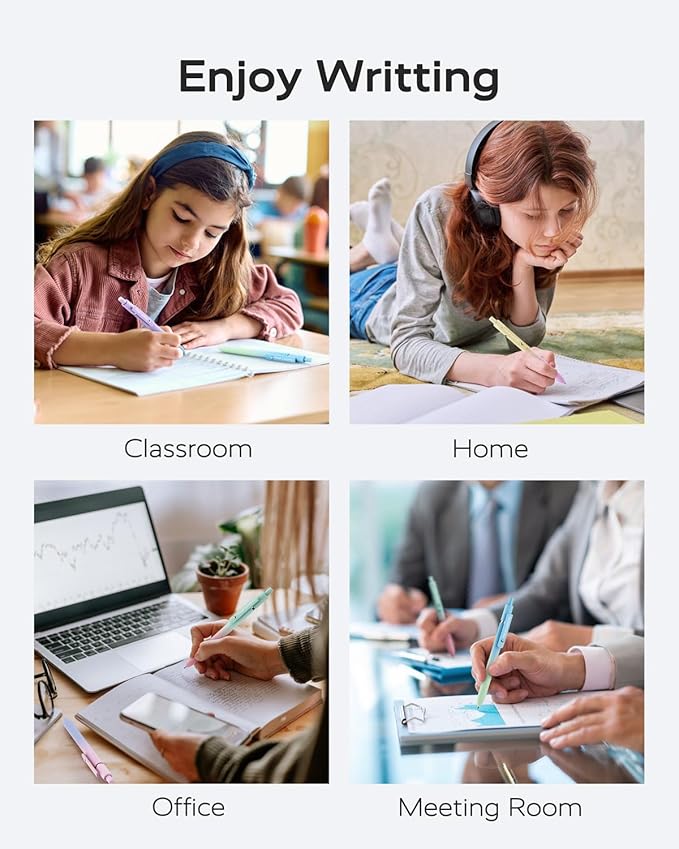 Four Candies Gel Pens, 5 Pcs 0.7mm Quick Dry Black Ink Pen Fine Point Smooth Writing Unique Pen, Office Home School Supplies Essentials Fun Pretty Cute Pens Gifts for Girl Women(Gradient)