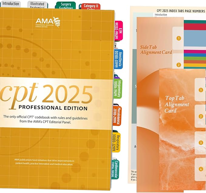 CPT 2025 Code Book Index Tabs - for AMA Version CPT 2025 Professional Edition, Easy-to-Apply, Long-Lasting, and Organized for Optimal Use (Book Not Included)