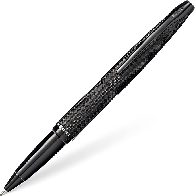 Cross ATX Refillable Rollerball Pen Presented in a Luxury Gift Box - Medium Point, Black Ink, Sandblasted Black