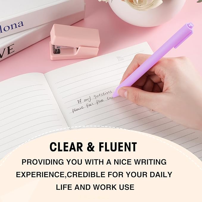 Fulmoon 50 Pcs Ballpoint Pens Bulk Retractable Comfortable Writing Pens Cute Back to School Supplies in Medium Point 1.0 mm for Teacher Student Bridal Shower Baby Shower (Multicolor,Black Ink)