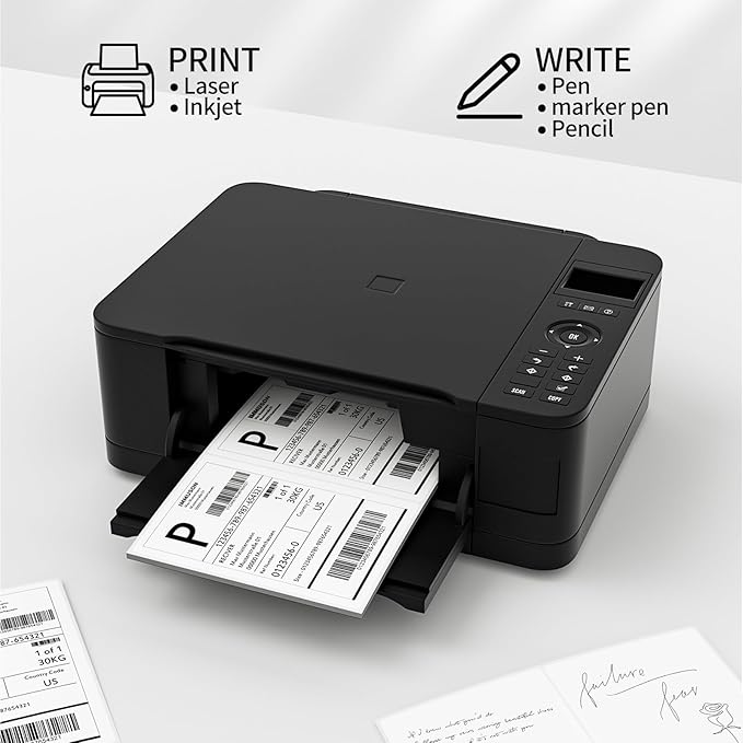 Coopaty Half Sheet Shipping Labels 8.5" x 5.5" Sticker Labels for Laser & Ink Jet Printers, 2 Per Page Self Adhesive Mailing Labels for Packages (10000 Labels)