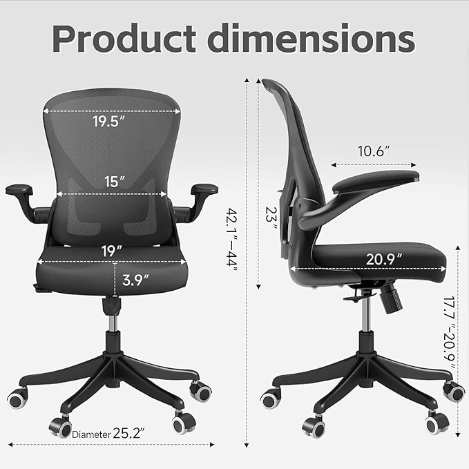 Desk Office Chairs Computer Mesh Chair Executive Chair with Lumbar for Home & Office (03BLACK)