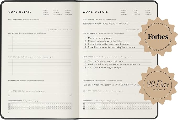 Full Focus Navy Linen Planner by Michael Hyatt - The #1 Daily Planner to Increase Focus, Eliminate Overwhelm, and Achieve Your Biggest Goals - Hardcover