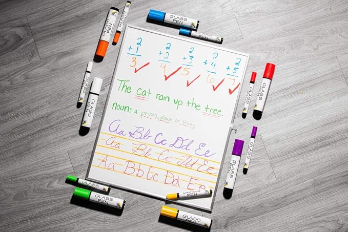 Glass Pen Window Marker: Liquid Chalk Pens for Glass, Whiteboard Markers with Washable Paint - Graduation, Car Windows, Mirror Pen, Storefront, Wedding, Parade, Party & Holiday (Orange, Fine Tip)