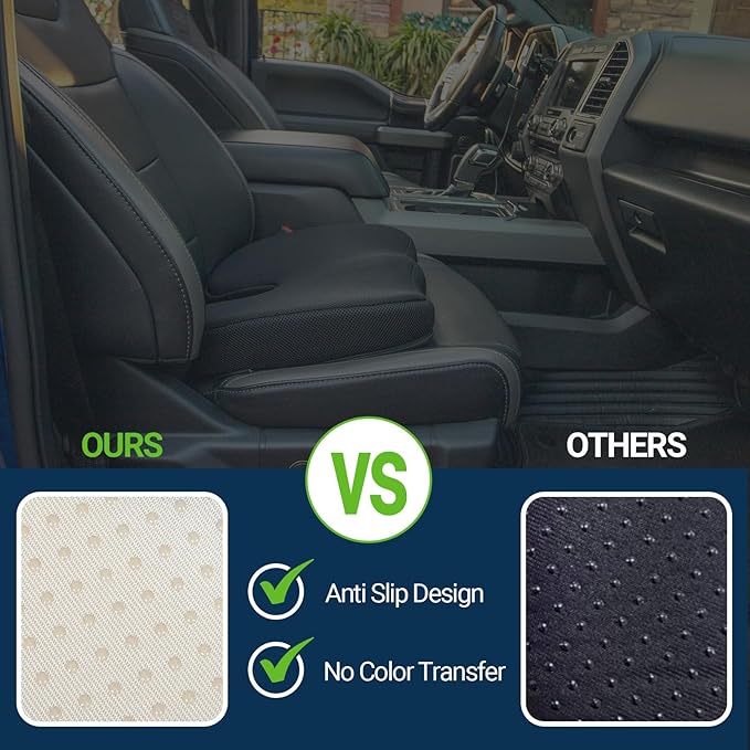 Gel Seat Cushion for Car Office - Memory Foam Pain Relief Chair Pillow Cushions - Tailbone Sciatica Coccyx Butt Lumbar Support Pad for Sitting Driving Traveling, Mesh, Black