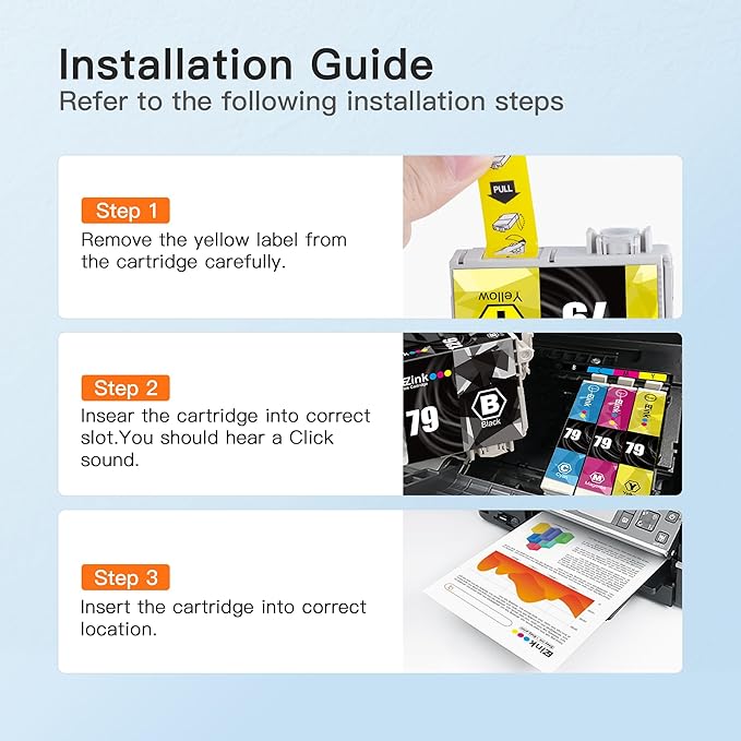 E-Z Ink Remanufactured Ink Cartridge Replacement for Epson 79 T079 (T079120, T079220, T079320, T079420, T079520, T079620) to use with Artisan 1430 and Stylus Photo 1400 Printer (7 Pack)