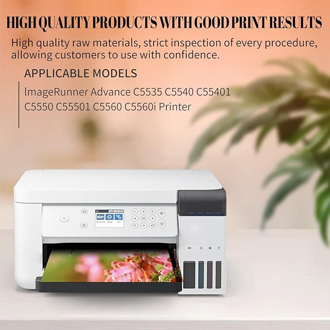 GPR55 GPR-55 Toner Cartidges Replacement for Canon GPR-55 GPR55 0481C003 0482C003 0483C003 0484C003 for Canon imageRUNNER Advance C5535i C5540i C5550i and C5560i Printers Black Cyan Yellow Magenta