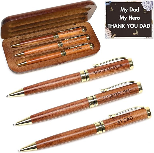 Cool Gifts for Dad from Daughter, Son, Wife Mens Pen Set with Box for Father Daddy Papa Christmas Gifts Best Dad Ever Engraved Dad‘s Pens Sentimental Fathers Day Birthday Gift Ideas Luxury Pens