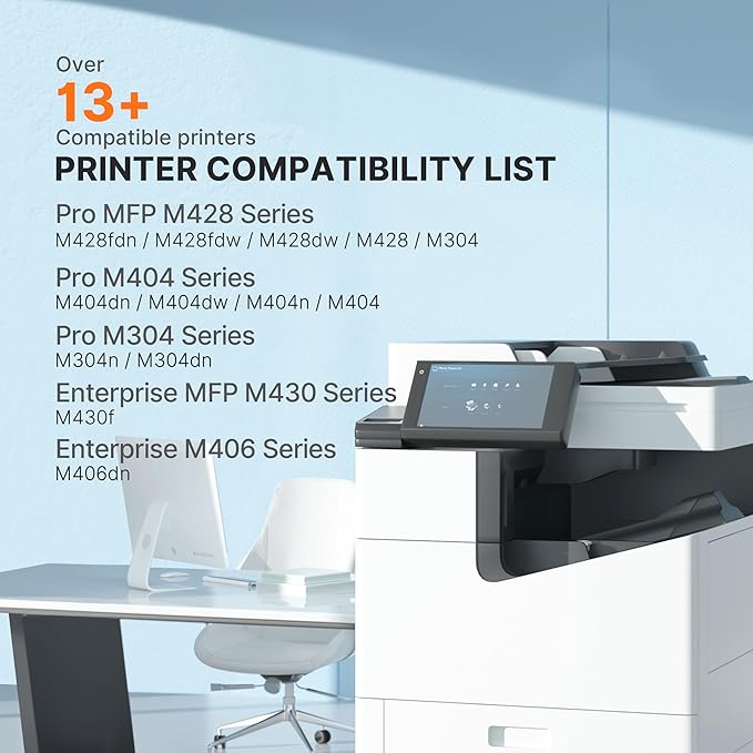 E-Z Ink 58A CF258A Toner Cartridge (with chip) Compatible Replacement for HP 58A CF258A 58X CF258X to Use with Laserjet MFP M428fdw M428dw M428fdn Pro M404n M404dn M404dw M404 M428 (2 Black)