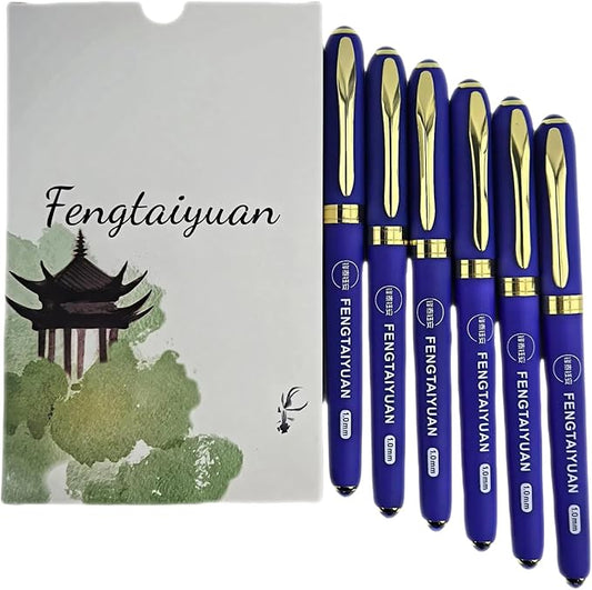 Fengtaiyuan B10P18Prox6, Gel Pens, Blue Ink, Bold Point 1.0mm, Writting Pens, Smooth, 6 Pack (B10P18Prox6)
