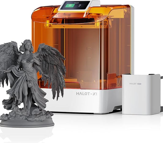 Creality Halot-X1 Combo Resin 3D Printer, 10.1" 16K Mono LCD, 14×19 μm, 170 mm/h High-Speed Printing, Intelligent Resin Management, Fully Assembled Auto Leveling, Large Print Size 8.33*4.66*7.87 in